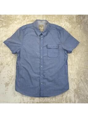 GUESS Shirt Short Sleeve Men’s Slim Fit Button-Up Blue Size XL